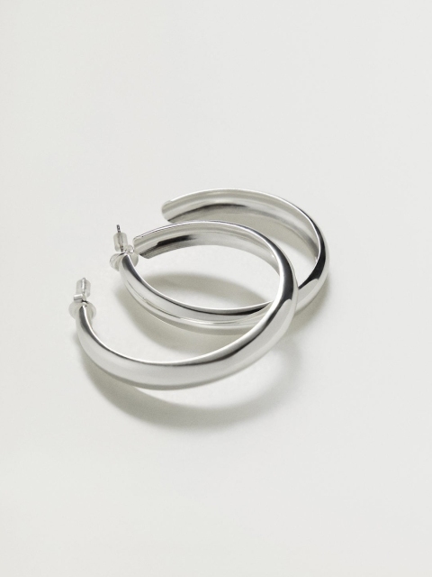 

MANGO 925 Sterling Silver-Plated Circular Half Hoop Earrings