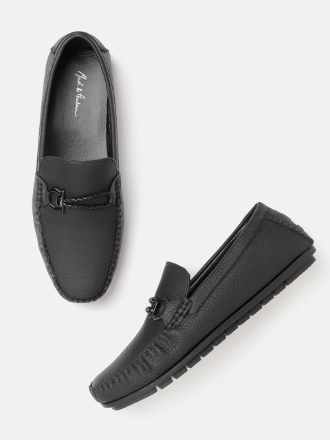 

Mast & Harbour Men Black Solid Loafers