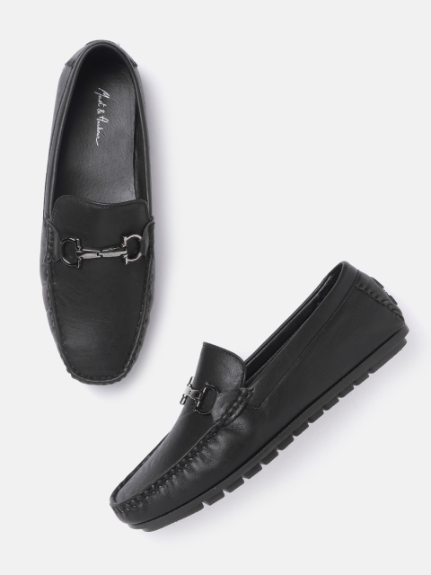 

Mast & Harbour Men Black Solid Loafers