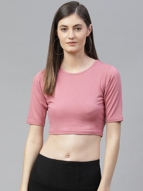 

SIRIKIT Pink Styled Back Crop Top