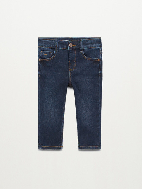 

Mango Kids Boys Navy Blue Washed Regular Fit Mid-Rise Clean Look Jeans