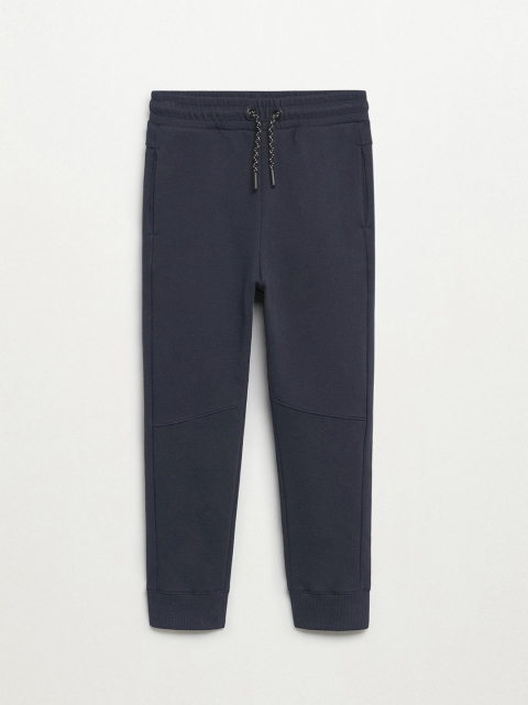 

Mango Kids Boys Navy Blue Solid Pure Cotton Sustainable Joggers
