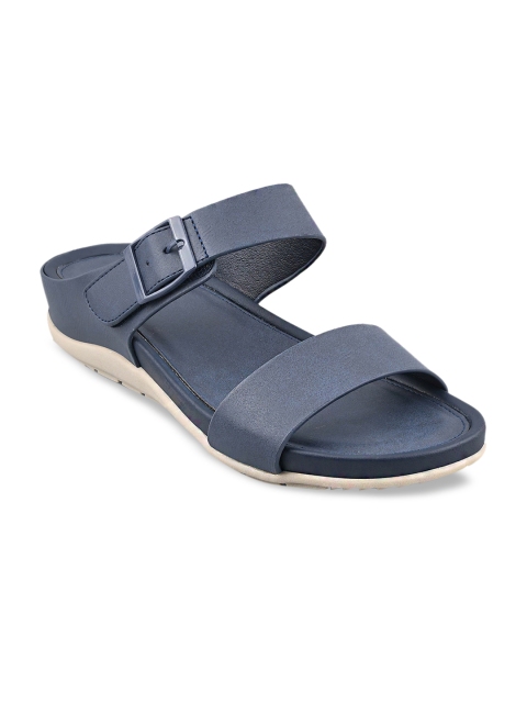 

Stelatoes Women Navy Blue Solid PU Open Toe Flats