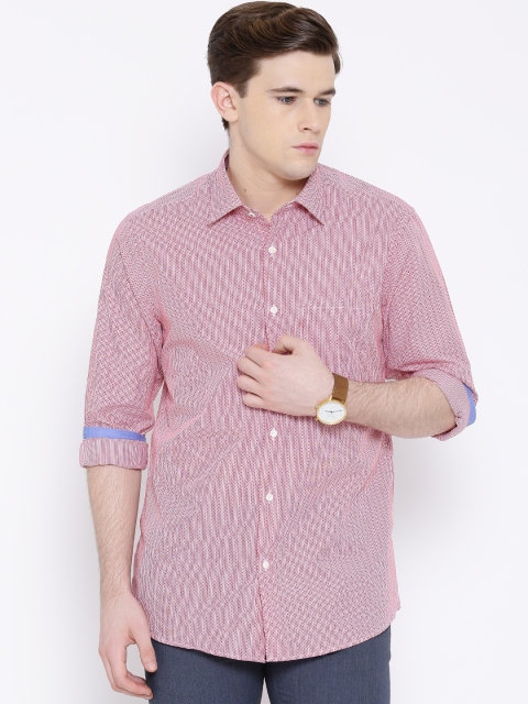 

Blackberrys Red & White Striped Slim Casual Shirt