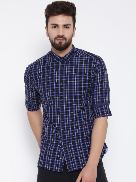 

Blackberrys Men Black Slim Checked Casual Shirt