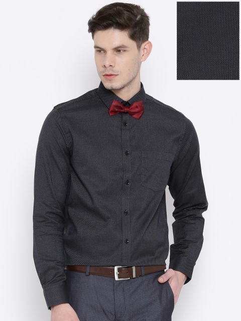

Blackberrys Black Patterned Slim Fit Partywear Shirt