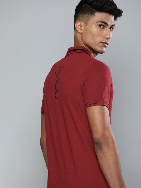 

one8 x PUMA Men Maroon Printed Polo Collar T-shirt