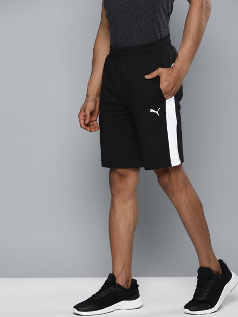 

one8 x PUMA Men Black Solid Slim Fit Contrast Panel Shorts