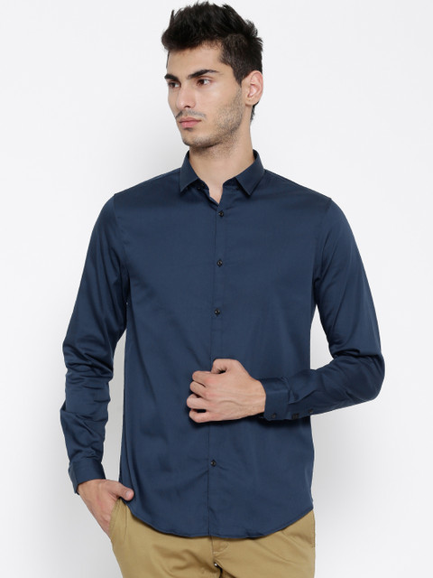 

Blackberrys Teal Blue Trim Fit Smart Casual Shirt