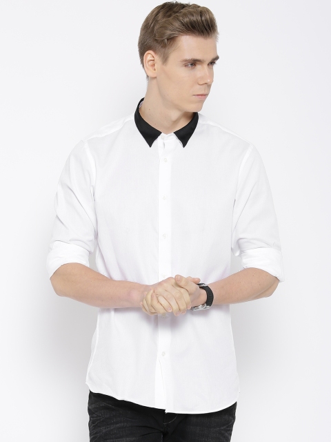 

Blackberrys White Trim Fit Casual Shirt