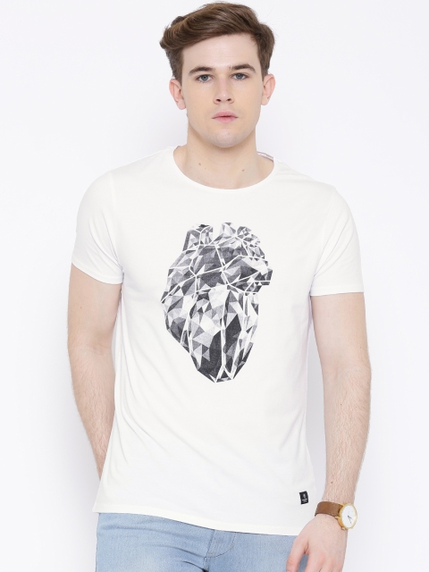 

Blackberrys White Fitted Printed T-shirt