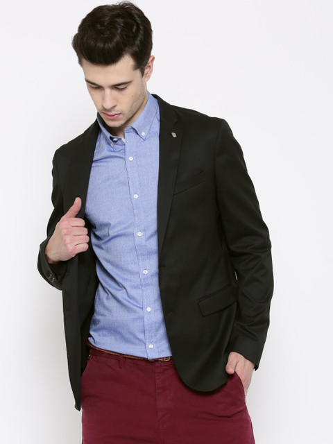 

Blackberrys Black Single-Breasted Unconstructed Fit Formal Blazer