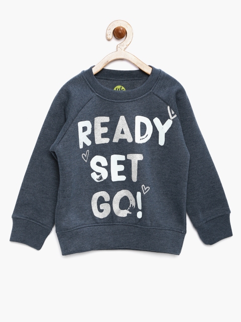 

YK Girls Navy Printed Sweatshirt, Navy blue