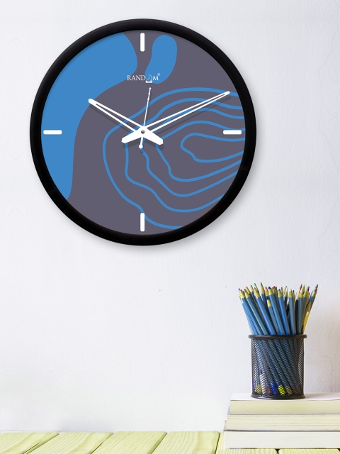 

RANDOM Blue & Grey Round Printed 30.4 cm Analogue Wall Clock