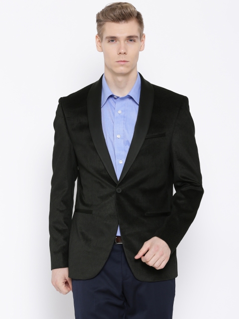 

Blackberrys Black Slim Contemporary Fit Single-Breasted Party Pure Cotton Blazer