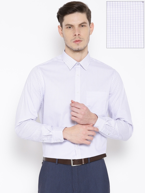

Blackberrys White Checked Smart Fit Formal Shirt