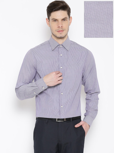 

Blackberrys Purple & White Striped Slim Formal Shirt
