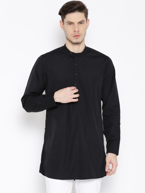 

Blackberrys Black Slim Short Kurta