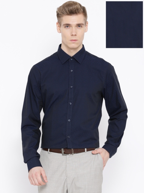 

Blackberrys Navy Patterned Slim Fit Formal Shirt, Navy blue