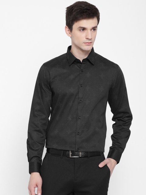 

Blackberrys Black Printed Slim Casual Shirt