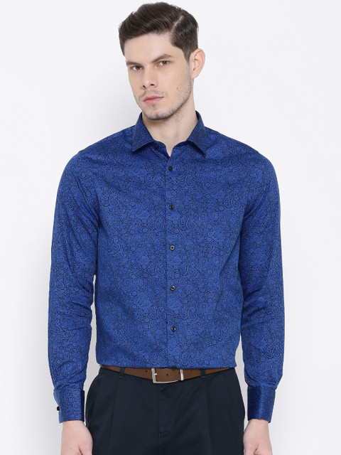 

Blackberrys Blue Paisley Print Slim Semiformal Shirt