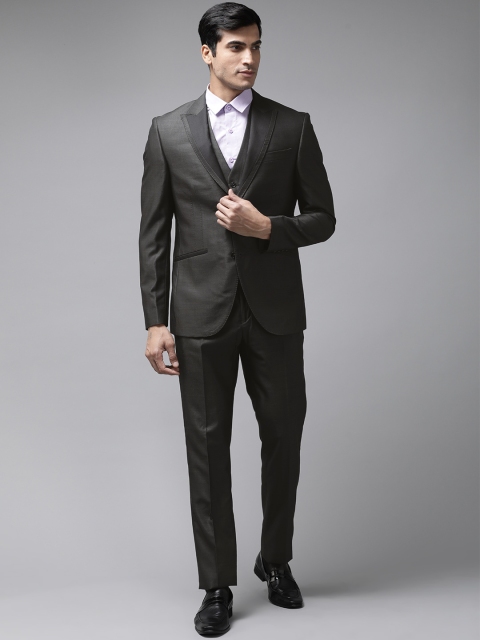 

Blackberrys Men Charcoal Grey Solid Contemporary Fit Single-Breasted Formal Suit