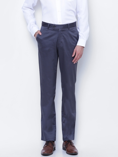 

Blackberrys Men Charcoal Grey Smart Regular Fit Solid Formal Trousers