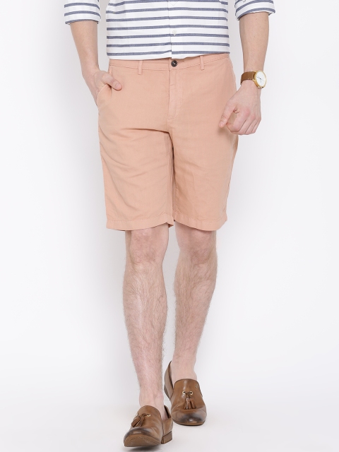 

Blackberrys Peach-Coloured Sharp Fit Chino Shorts