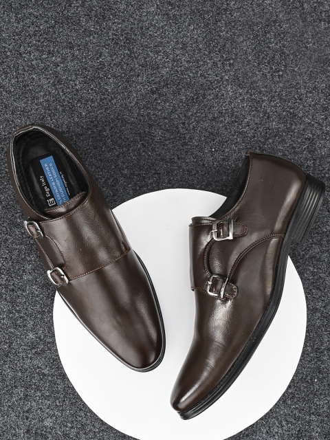 

Eego Italy Men Brown Solid Leather Formal Monks
