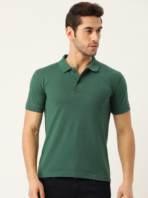 

PORTBLAIR Men Green Solid Polo Collar T-shirt