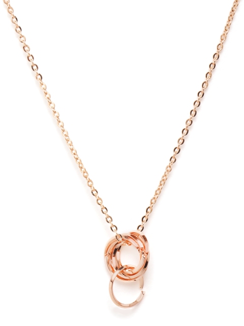 

Carlton London Rose Gold-Plated Minimal Circular Shaped Necklace