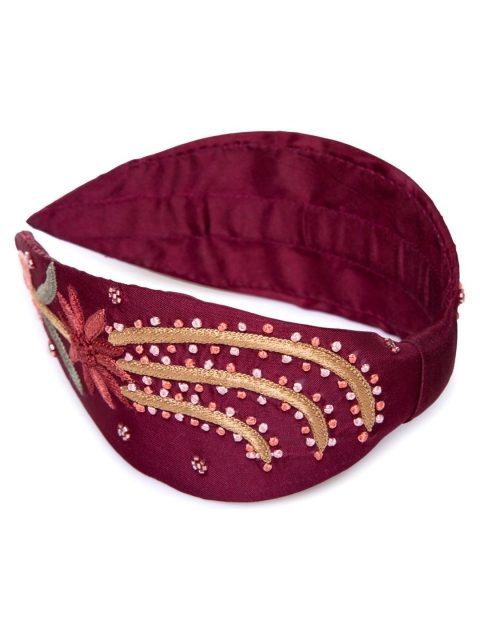 

Clotche Maroon Embellished Hairband