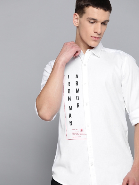 

Kook N Keech Marvel Men White Regular Fit Iron Man Printed Casual Shirt