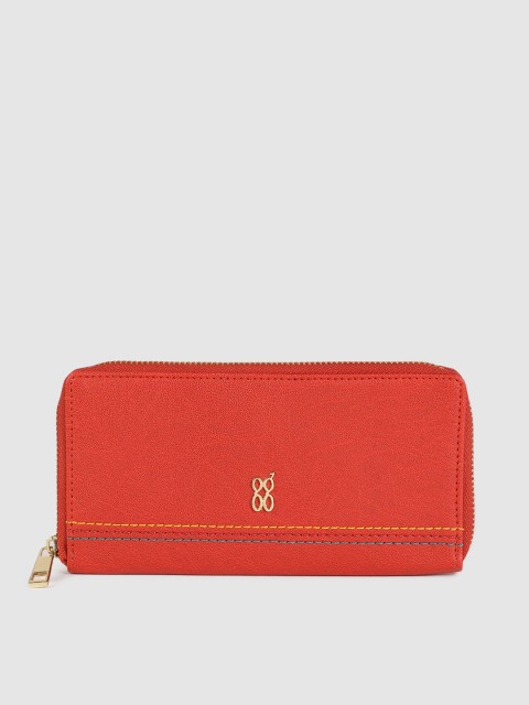 

Baggit Women Red Solid Zip Around Wallet