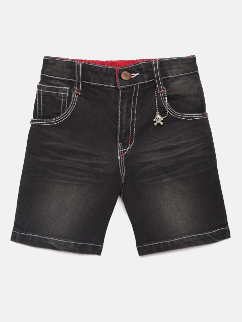 

Actuel Boys Black Washed Regular Fit Denim Shorts