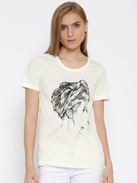 

Vero Moda Off-White Printed T-shirt