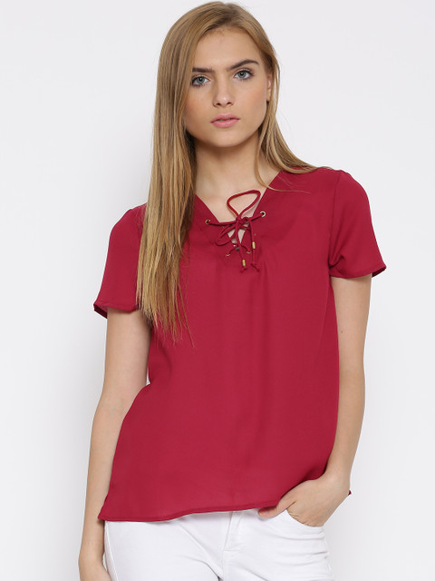 

Vero Moda Women Maroon Solid Top