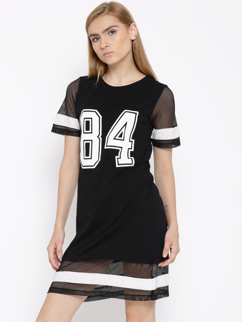 

Vero Moda Black Printed Mesh Detail Jersey Dress