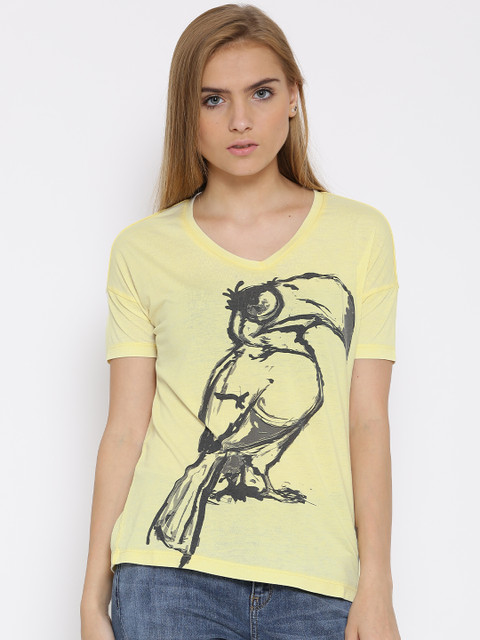 

Vero Moda Yellow Printed T-shirt