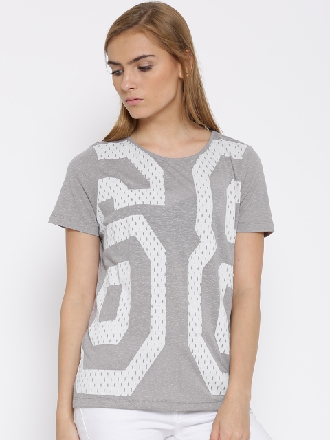 

Vero Moda Grey Melange Printed T-shirt