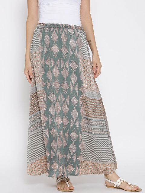 

Vero Moda Green Printed A-Line Maxi Skirt