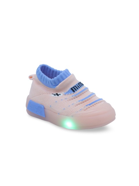 

Feetwell Shoes Boys Pink & Blue Woven Design LED Slip-on Sneakers