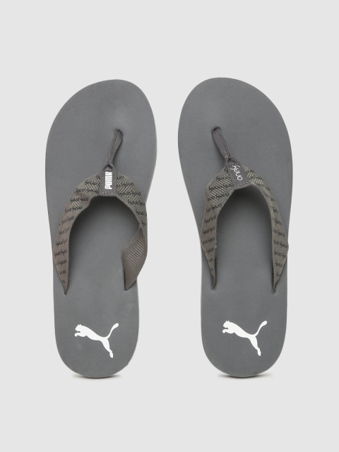 

one8 x PUMA Men Grey Printed Thong Flip-Flops