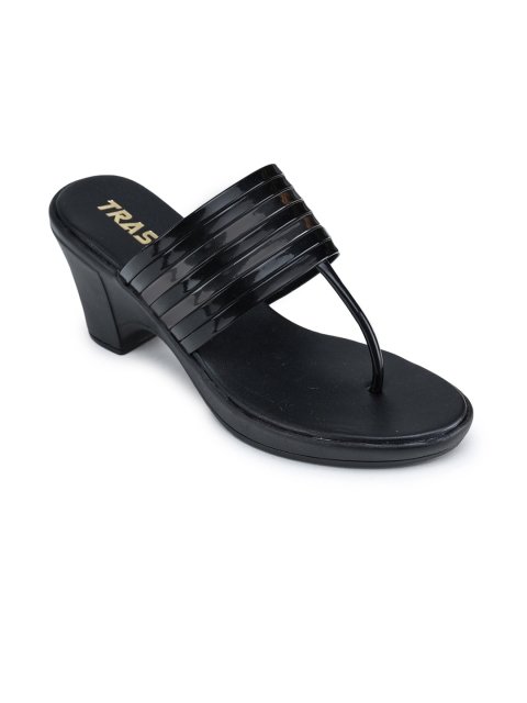 

TRASE Women Black Solid Block Heels