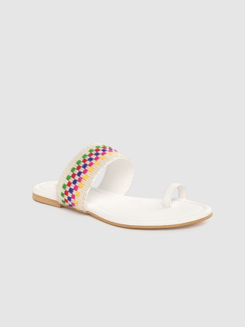 

Anouk Women Multicoloured Embroidered One Toe Flats, Multi