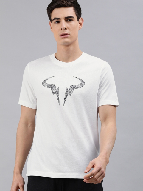 

Nike Men White Printed Round Neck T-shirt