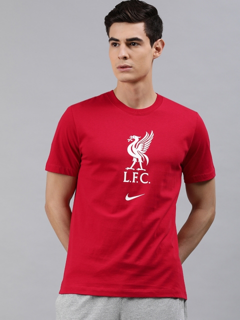 

Nike Men Red Printed Round Neck Pure Cotton T-shirt