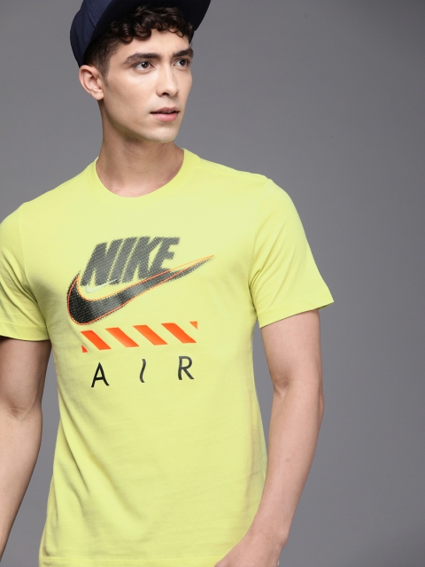 

Nike Men Yellow Printed Standard Fit Round Neck Pure Cotton T-shirt