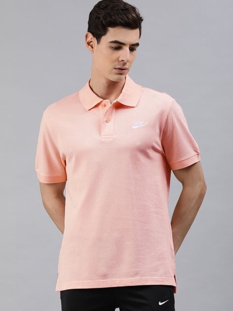 

Nike Men Coral Orange SPE POLO MATCHUP PQ Solid Polo Collar Pure Cotton T-shirt