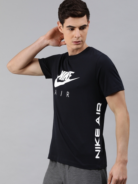 

Nike Men Black NSW AIR HBR 2 Printed Round Neck Pure Cotton T-shirt
